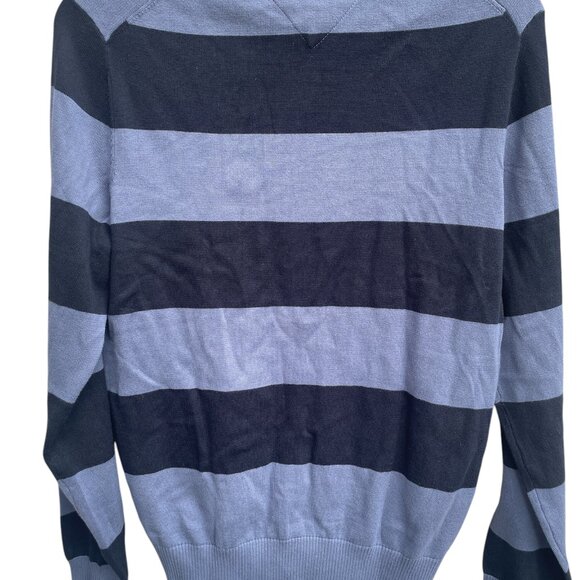 Tommy Hilfiger Blue Black Striped Sweater Mens Medium New Tags - Picture 3 of 3